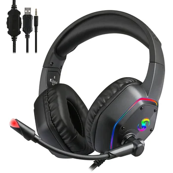 VIRWIR USB 7.1 Stereo Professionaalne Mängija Kõrvaklappide Juhtmega Kõrvaklapid HD Mic Värvilise Valguse Eest PS4 ARVUTI Sülearvuti Gaming Kõrvaklapid