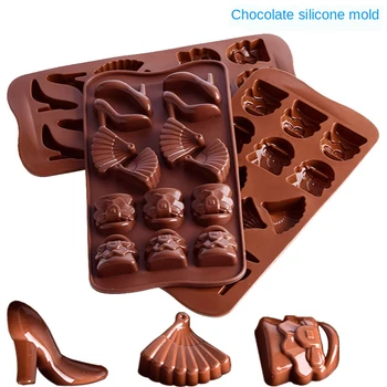 Vaik Hallituse Silikoon Kingad Fänn Räni Kristall Tilka Liimi Modelleerimine Šokolaadi Kook Küpsetamine Hallituse DIY Puding Mudel