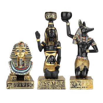Vaik Kujukeste Candleholder Retro Vana-Egiptuse Jumalanna Sfinks Anubis Kujuga Küünlajalg, Käsitöö, Kodu Dekoratiivsed Kaunistused