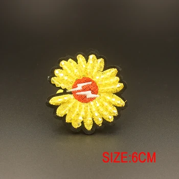 Valge tikand väike daisy riie pasta, kollane lill, kristall paiga fashion populaarne naiste aksessuaarid rõivamanused