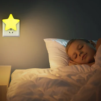 Valguse Sensor Kontrolli Mini Star LED Night Light Dark Night Beebi Magab Valguse Öö ELI/USA Pistik Romantiline Esik Lamp