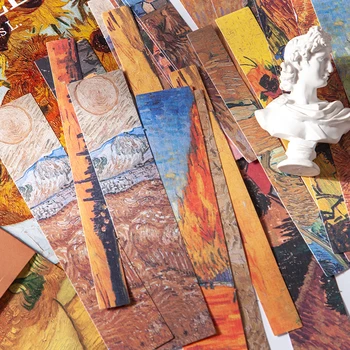 Van Gogh Kleebis 30 tk 7 Disain Dekoratiivsed sülearvuti Scrapbooking Materjali kleepsud Päevikusse Album Asjade Pulga Label