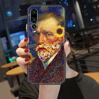 Van Gogh Õli Telefoni Puhul Huawei P Mate 10 20 P30 P40 10 20 Smart Z Pro Lite 2019 must päris raku cover art Etui 3D kate