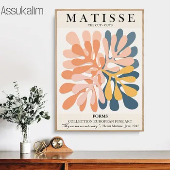 Varruka Sajandi Abstraktne Lõuend Maali Matisse Plakatid Taime Lehed Pildid Vintage Seina Maalid Elutuba Kodu Kaunistamiseks