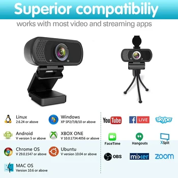 Veebikaamera HD 1080p Web Kaamera USB PC Arvuti Veebikaamera koos Mikrofoniga, Sülearvuti, Kaamera Video Streaming Veebikaamera Salvestamise tööelu
