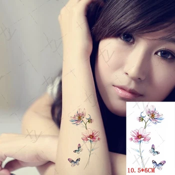 Veekindel Ajutine Tätoveering Kleebis Must & Valge Liblikas Inimese Nägu Body Art Suu Käe Võltsitud Tatto Flash Tätoveering Naised, Mehed