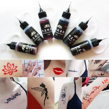 Veekindel DIY Tätoveering Geel Vahend 10ml Tätoveering Body Art Tattoo Inks 6 Värvi Kestvat Mahla Tattoo Kreem Ohutu