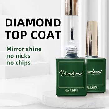 Vendeeni 15ml Diamond Top Coat Geeli Küünte poola Tugevdada Pikaajaline UV-Leotada Off Geel-Lakk High Light Nail Art Krunt Geel