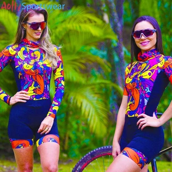 Vezzo Naiste Lühikesed Varrukad Jalgrattasõit Jersey Skinsuit Komplekti MTB Ratas Maillot Mujer Ropa Kombekas Komplektid Geel Macaquinho Ciclismo Suve