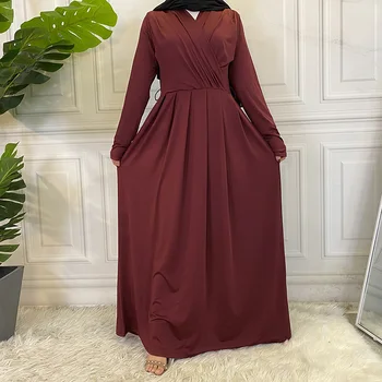 Viimane Plahvatusohtlik Moslemi Abaya Dubai Stiilne Minimalistlik Elegantne Naiste Clothing2021 Abayas Islami Naiste Pika Varrukaga Kleit