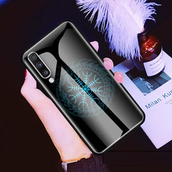 Viking Vegvisir Odin Nordic Glass Telefon Case for Samsung Galaxy A50 A51 A71 A72 5G A70 A21s A31 M31 A30 A91 A40 A41 M51 Kate