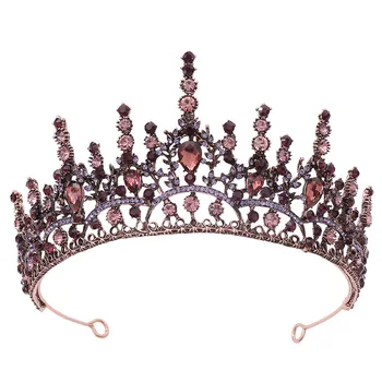 Vintage Barokk Punane Vask Värvi Sulamist Tiara Crystal Rhinestone Crown Headdress Luksus Tiara Naised, Tüdrukud, Pidu Headpeice XH