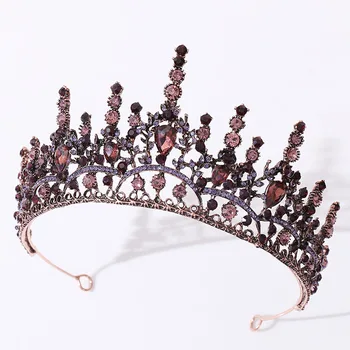 Vintage Barokk Punane Vask Värvi Sulamist Tiara Crystal Rhinestone Crown Headdress Luksus Tiara Naised, Tüdrukud, Pidu Headpeice XH