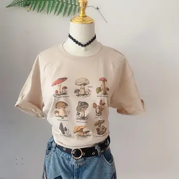 Vintage Mood Seene Prindi Ülepaisutatud T-Särk Egirl Grunge Esteetiline Streetwear Graafiline Tees Naiste T-särgid Armas Topid Riided