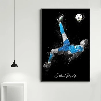 Vintage plakatid ja pildid jalgpalli sport staar Cristiano Ronaldo printida lõuendile maali elutoas seina art kodu kaunistamiseks 134714