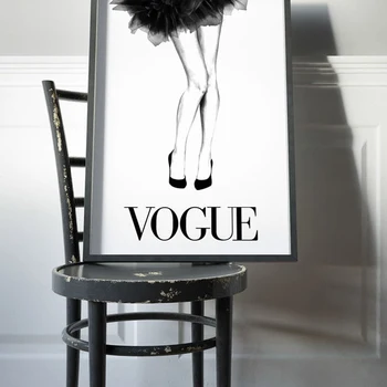 Vogue Plakat Ja Prints Referaat Must Valge Tüdruk Lõuendile Maali Moe Kunst Seina Pildid Elutuba Kodu Kaunistamiseks 137507