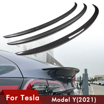 Vxvb Jaoks Tesla Model Y Spoiler 2021 Tarvikud Mudel Y Spoiler Päris Carbon Fiber Aksessuaar Matt Läikiv Auto Pagasiruumi Tiiva Spoilerid