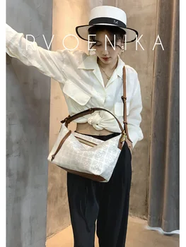 Vähemus-õla kott kaenla naine 2021 uus tekstuuriga lõuend jacquard tikandid kaasaskantav slung lunch box kott