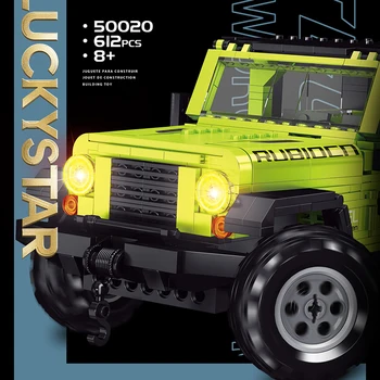 Väike ehitusplokid Off-road Sõidukite Roheline Jeep 50020 612pcs Auto Universaal Mänguasi Mudel Tellised Komplektid Lastele Kingitused