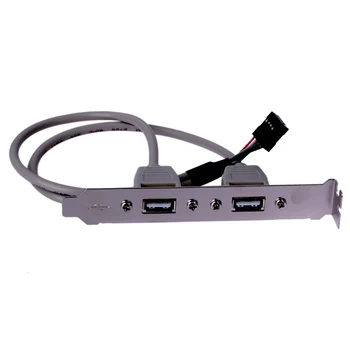 Väline 2 Ports USB-Tagumine Paneel Bracket Emaplaadi Kaabel USB 2.0 Pesa Kaabli Adapter Arvuti Lisaseadmed Valge 177119