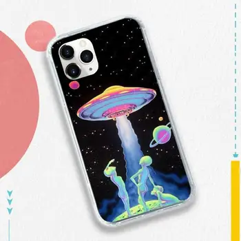 Välismaalase UFO Cartoon Psühhedeelne Kunst, luksus Telefoni Juhul funda iPhone 11 12 pro XS MAX 8 7 6 6S Pluss X 5S SE 2020 XR