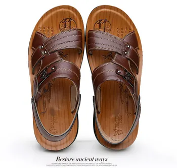Väljas 2021 suvel rannas sandaalid meeste kingad, platvorm kahesuguse kasutusega sussid hingav nahast kingad mees kvaliteetsed sandaalid 93601