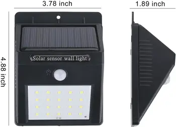 Väljas Päikese Valgus 20 LED Traadita Veekindel Ohutuse Päikese Liikumisandur Hele Päikesevalgus energiasäästu Tänaval Valgus Aed 144998
