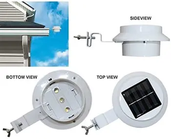 Väljas Päikese Vihmaveerennid, LED Valgustus - Valge Päike Power Smart Päikese Vihmaveerennid Öö Utility Turvalisus Kerge