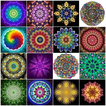 Värv Värvide arvu Järgi Määrata Mandala DIY Käsitöö Komplektid Lõuendil Koos Raamiga Käsitöö Õli Pildi Joonistamine, Värvimine Numbri Järgi Decor