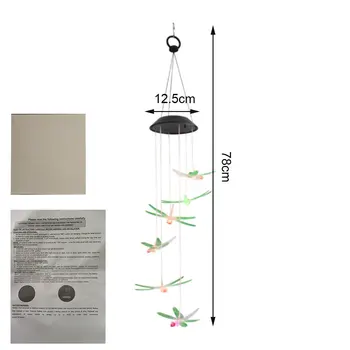 Värv-muutuva päikese laetav LED tuul kellamäng string valgus garden villa dekoratiivsed valguse koolibri lühter väljas 92400