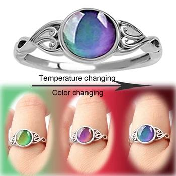 Värviga Ring Ring Emotsioon, Tunne, Muutlik Ringi Temperatuuri Kontroll Kalliskivid Reguleerida Meeleolu sõrmustes Naiste Emane
