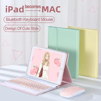 Värvikas Klaviatuur, Hiir Case For iPad Pro 9.7 10.5 11 Air 2 3 10.2 2018 2019 2020 5th 6th 7th mini 4/5 7.9 Kate Klaviatuur hiir 126438