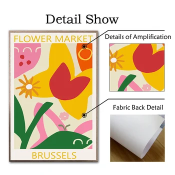 Värvikas Seina Art Lõuend Värvimine Lehed Flower Market Vintage Pariisi Põhjamaade Plakatid Ja Pildid Decor Pilte Elavad Magamistuba