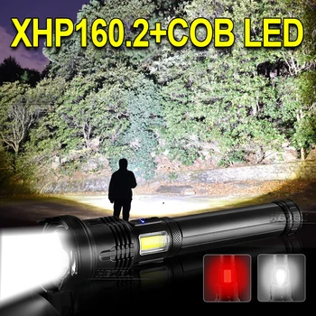Võimas XHP160.2 COB LED Taskulamp 18650/26650 Kõrge Kvaliteedi Taskulambi Tuli XHP90 Laetav Taktikaline Flash Tuled XHP70 Laterna 3501