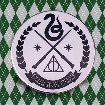 Võlurite Maailmas Slytherins Dueling Klubi Sümbol Emailiga Pin Hgwarts Kooli Nõidus N Nõidus Klubide Logo Embleem Nuppu Pross