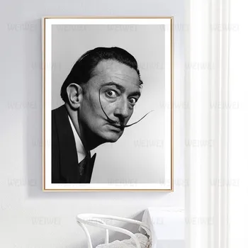 Wall Art Lõuend Maali Salvador Dali Must-Valge Foto Põhjamaade Plakatid ja Pildid Seina Pildid elutuba Salong Decor