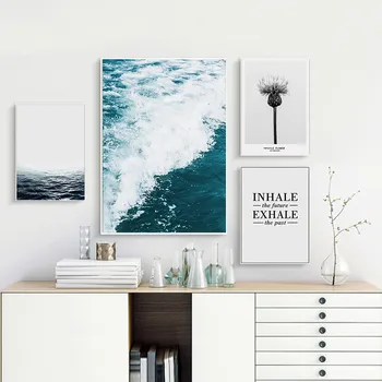 Wall Art Lõuend Sinine Meri Lill Ookeani Loomade Tiiger Kaasaegse Maali Plakatid Põhjamaade Home Decor Elutuba Teenetemärgi Pildid 82309