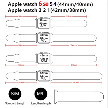 Watchband Apple Kella Rihm 44mm 40mm 38mm 42mm Kummist Smartwatch Silikoon Sport bänd Käevõru iWatch Serie 6 SE 5 4 3