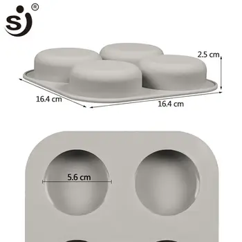 Whosale 4 Süvend Ring Silikoonist Vormid Jaoks Seebi Tegemine, 3D Käsitsi valmistatud Seep Vormid Sahtel Hallitus