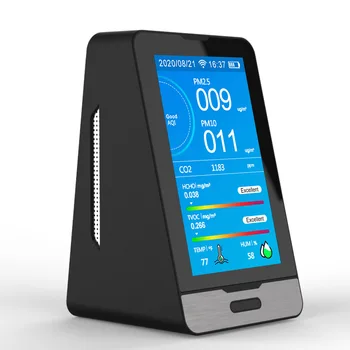 Wifi õhukvaliteedi Monitor PM2.5 PM1.0 PM10 CO2 Temperatuur Niiskus HCHO TOVC Õhu Analüsaator Arvesti Detektor Intelligentne Avastada Tööriist