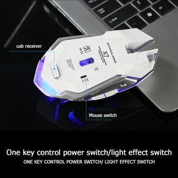 Wireless Gaming Mouse LED Backlight PC Optiline Hiir Vaikne Laetav Mehaaniliste Hiirte jaoks Gamer Sülearvuti