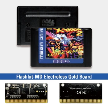X-Mehed 2 Clone Wars - EUR Silt Flashkit MD Electroless Kuld PCB-Kaardi jaoks Sega Genesis Megadrive Video Mängu Konsool