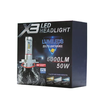 X3 LED-esituled Auto Esitulede Auto udutule 6000Lm 6500K LED Pirn H1 H3 H11 9012 H7 auto tarvikud H4 auto led valgus