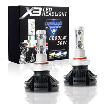 X3 LED-esituled Auto Esitulede Auto udutule 6000Lm 6500K LED Pirn H1 H3 H11 9012 H7 auto tarvikud H4 auto led valgus