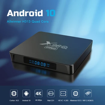 X96Q PRO Smart TV Box 4KAndroid 10.0 digiboksi 1GB+2GB 8GB+16GB WiFi Allwinner H313 Quad Core TV Media Player MEILE EL AU UK Plug