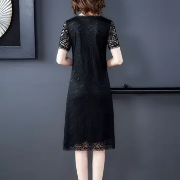 Xia Da naiste lühikesed varrukad kõrge hinne pits kleit 2021 uus rasva mm keskmise pikkusega seelik 3527