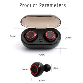 Y50 TWS Mini Traadita Bluetooth-Earbuds Kõrvaklapid Stereo Kõrvaklappide Sport Müra Tühistamises Mini Aku Juhul Universal
