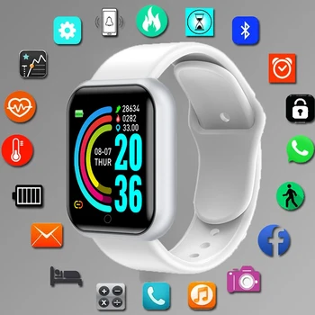 Y68 Smart Watch vererõhku Jälgida, Smart Kell D20 Veekindel Sport Südame Löögisageduse Reloj Smartwatch Kellad Android ja IOS 2217