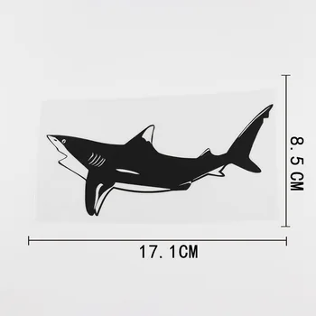 YJZT 17.1CMX8.5CM Decal Sea Life Hai Kala Vinüül Üleandmise Auto Kleebis Must /Hõbe 13C-0224
