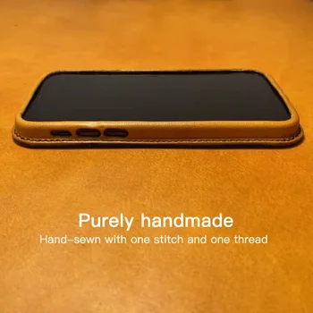 YMW itaalia Buttero Taimsed Pargitud Naha puhul iPhone 12 Pro Max Käsitöö Moe Luksus Pehme Puhta Cowhide Telefon Juhtudel